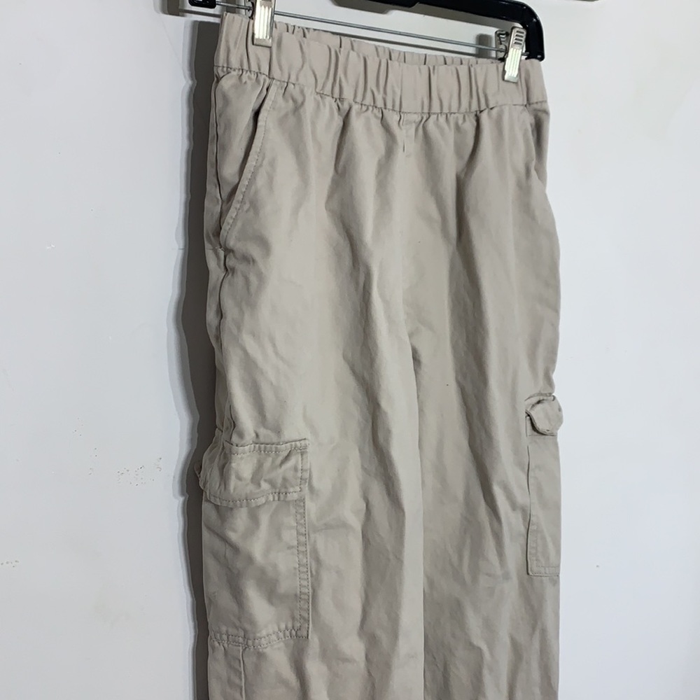 Divided H&M pull on stone khaki cargo pants elastic waist US size 6 casual - Picture 2 of 5